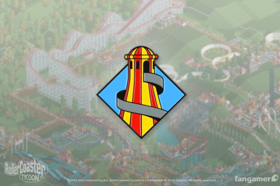 Clearance RollerCoaster Tycoon Spiral Slide Enamel Pin