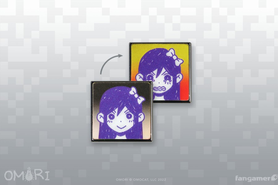 Clearance OMORI Angry Aubrey Lenticular Pin